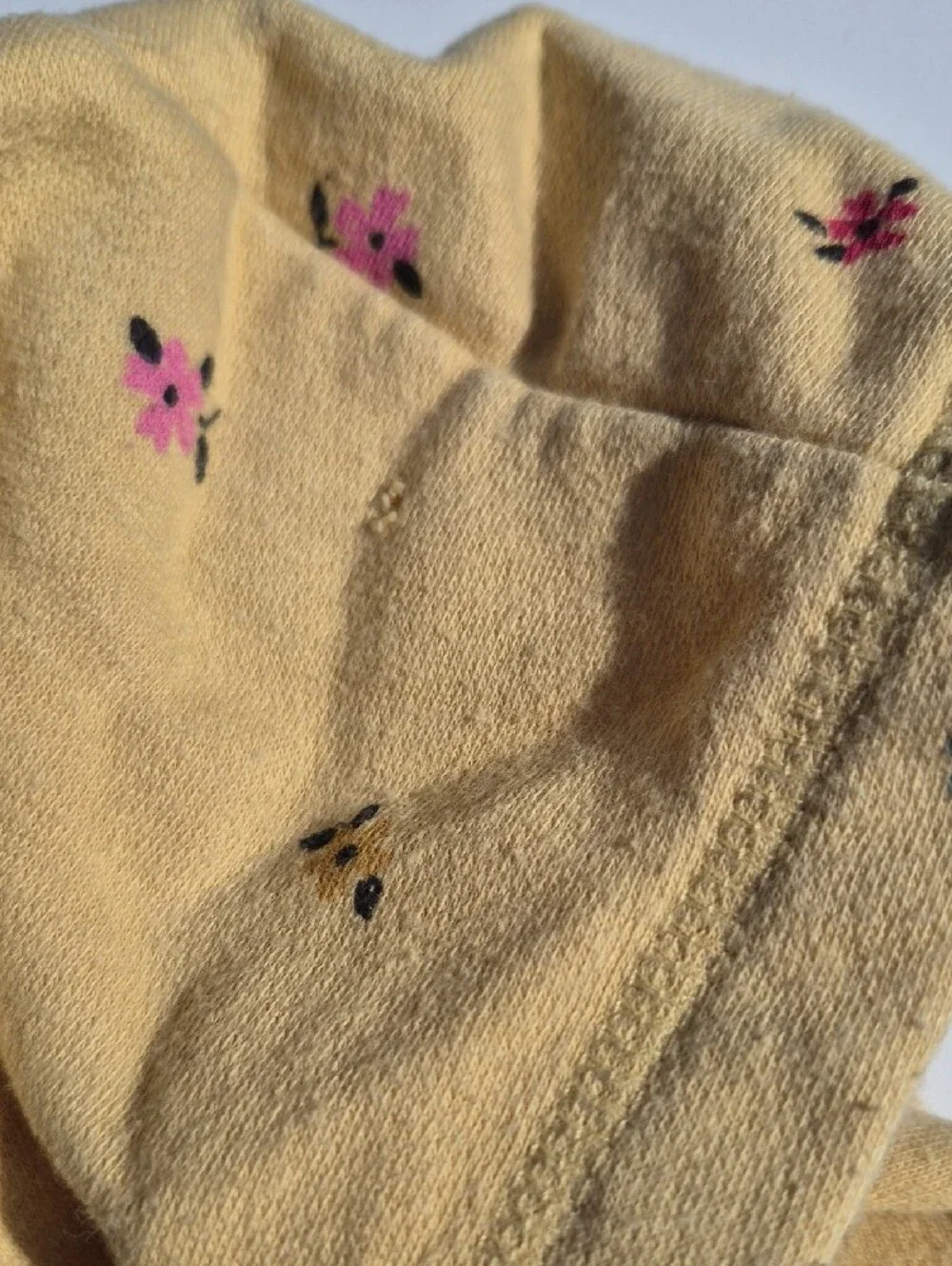 GAP Yellow Hooded Zip Sweatshirt with Embroidered Flowers Size 6/7